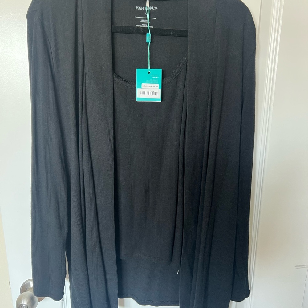 Posh Peanut Pointelle Flyaway Cardigan and Camisole bundle